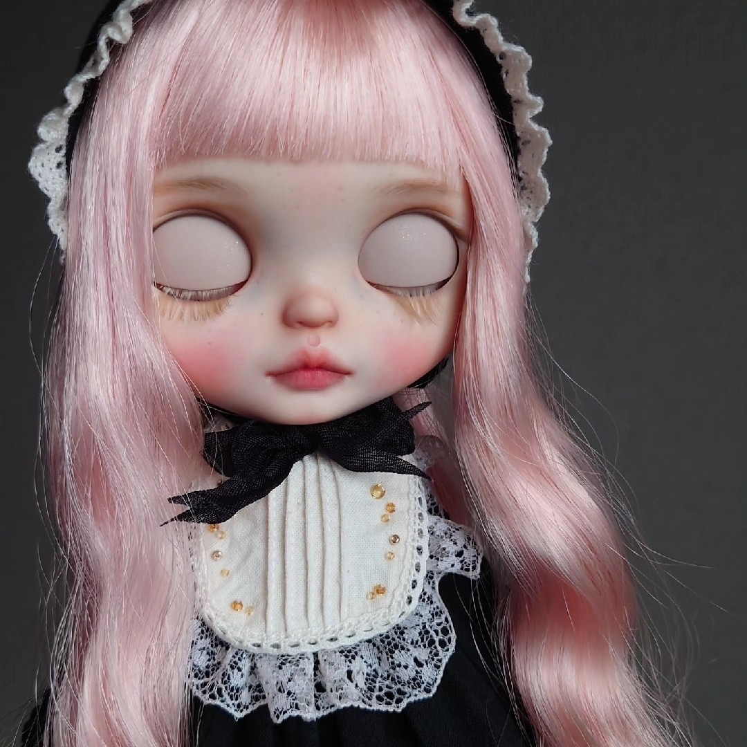 ブライス プルリング 眠り目紐 ハンドメイド No.98 パープル ブライス プルリング 眠り目紐 ハンドメイド No.98 パープル