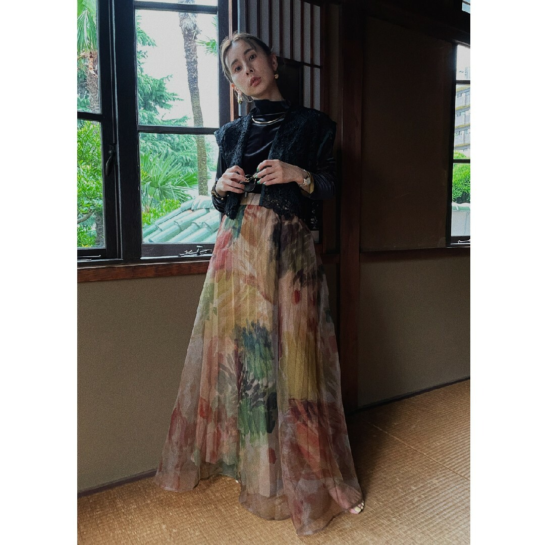 Ameri VINTAGE - Ameri UND WILLOW PAINT PLEATS SKIRT Ｍの+sangishop.com