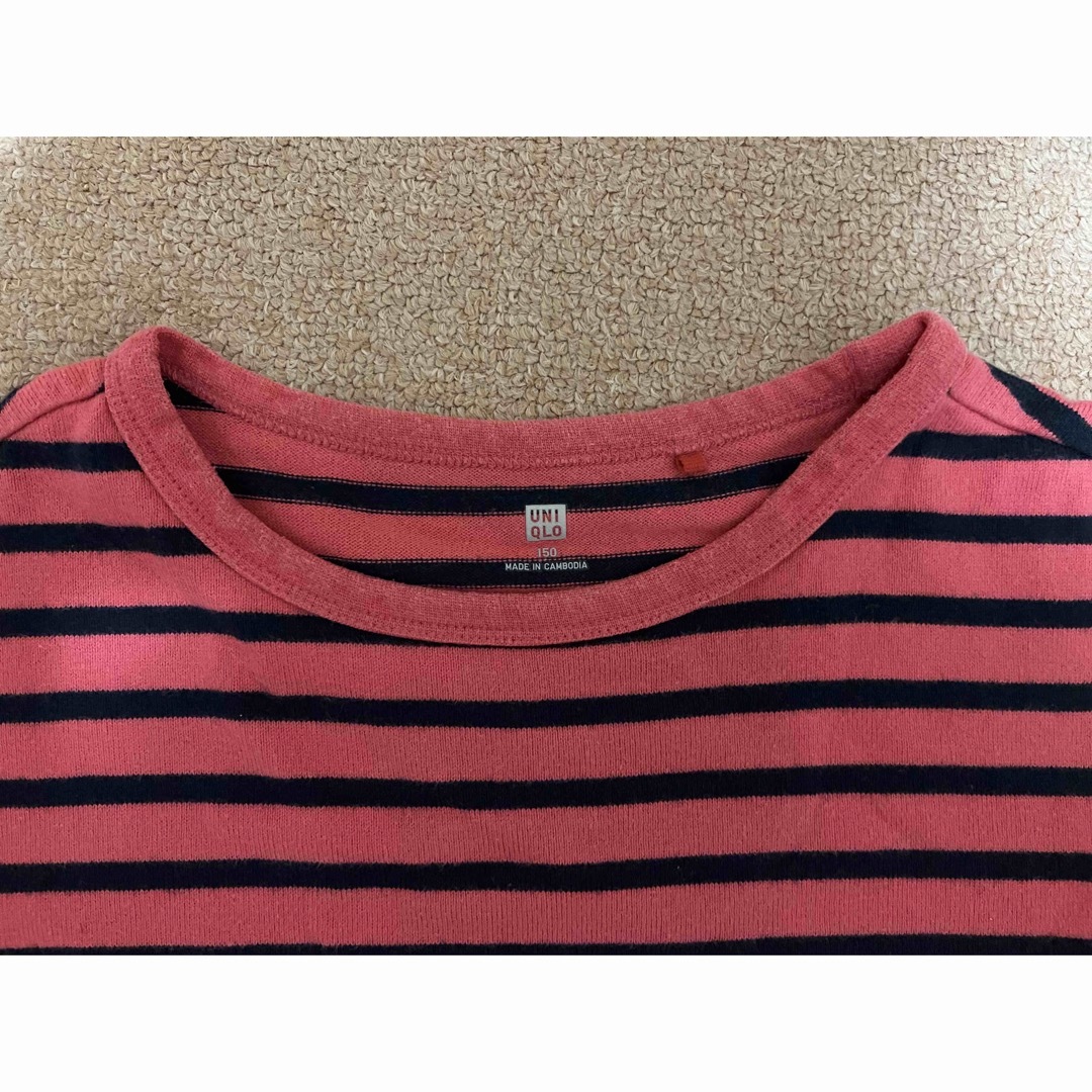 UNIQLO(ユニクロ)のUNIQLO 150 ボーダーＴシャツ キッズ/ベビー/マタニティのキッズ服女の子用(90cm~)(Tシャツ/カットソー)の商品写真