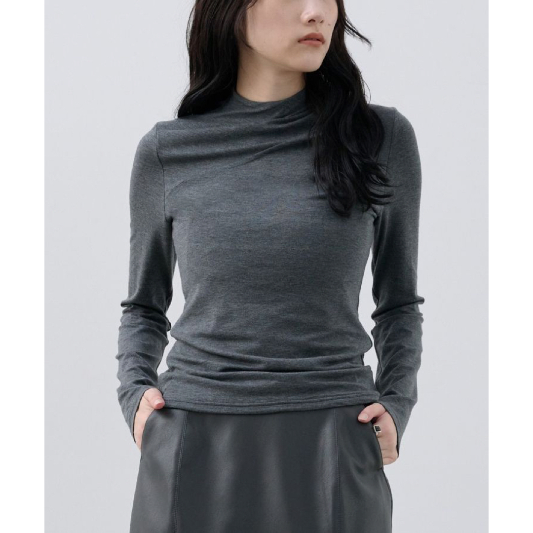 SIWEM TENCEL DRAPE TOPS GRAYレディース