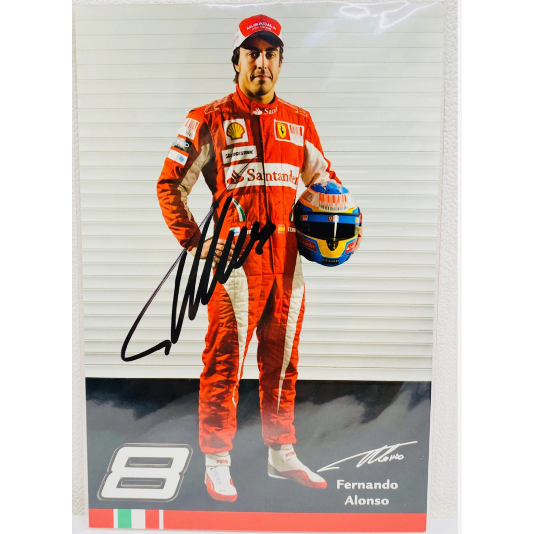 Ferrari(フェラーリ)の新品未開封　スクーデリアフェラーリF1チーム　フェルナンドアロンソ直筆サイン エンタメ/ホビーのコレクション(その他)の商品写真