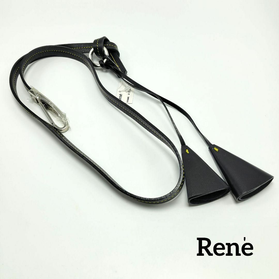 【新品未使用】Rene レザーストラップ ブラック イエロー レディースのバッグ(その他)の商品写真