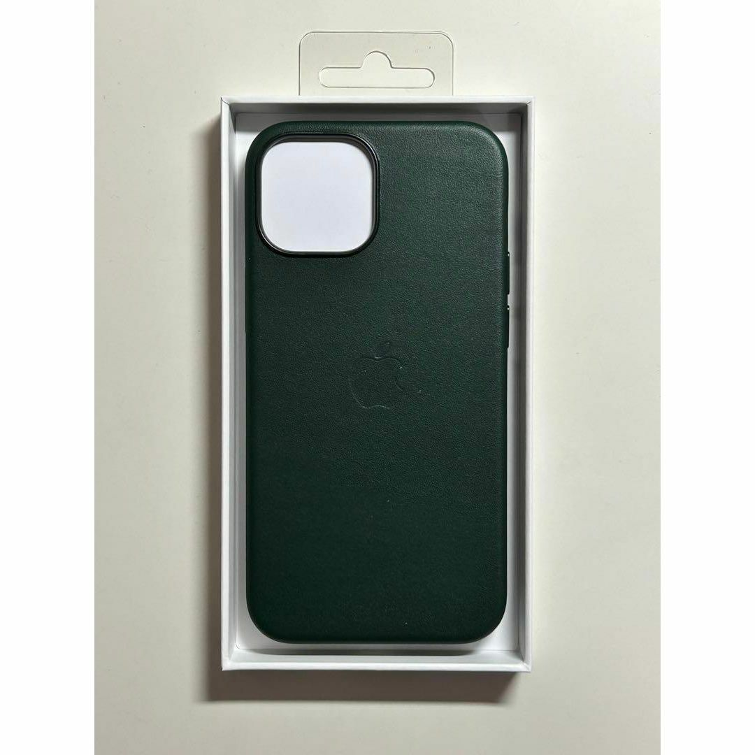 【新品】純正 iPhone 13 mini レザーケース・セコイアグリーン①