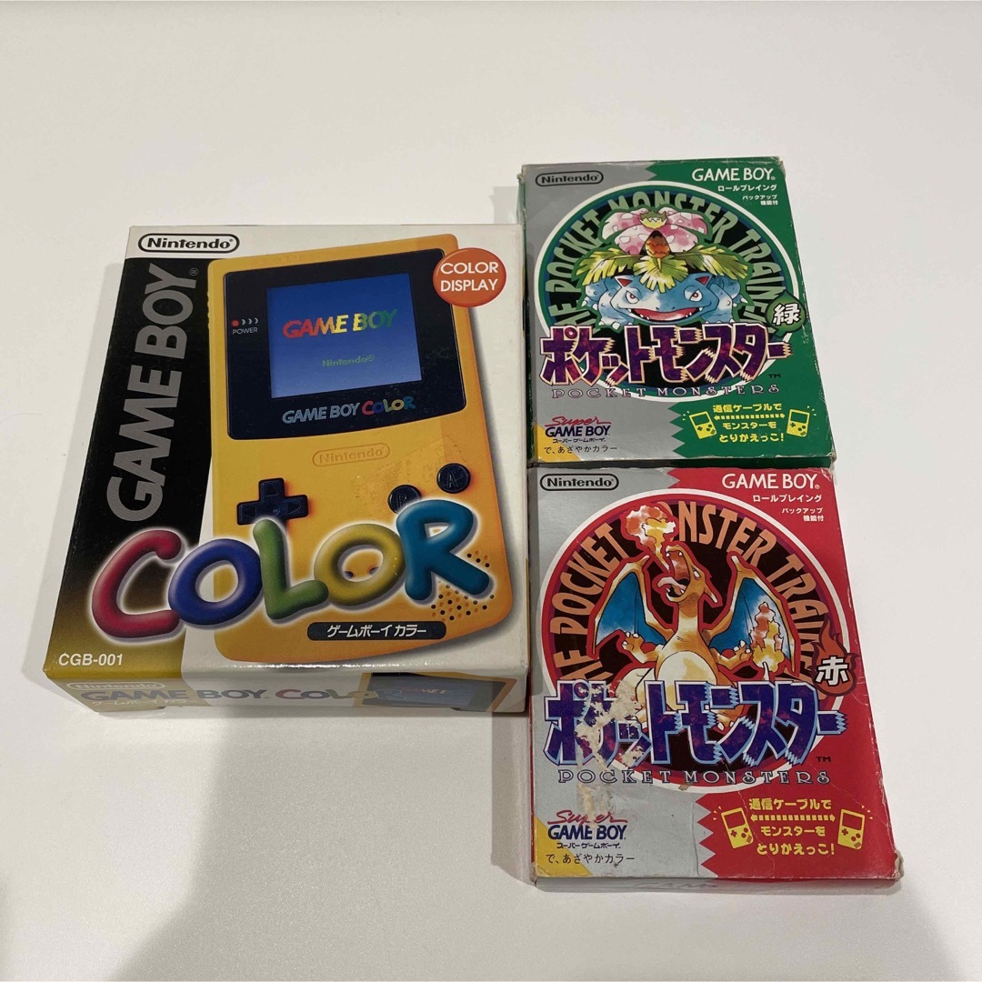 ゲームボーイ - ゲームボーイカラーイエロー＋ポケモン初代 赤緑 箱