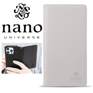 ナノユニバース(nano・universe)の新品 ナノユニバース iPhone14/13 おしゃれ 手帳型 ケース グレー(iPhoneケース)