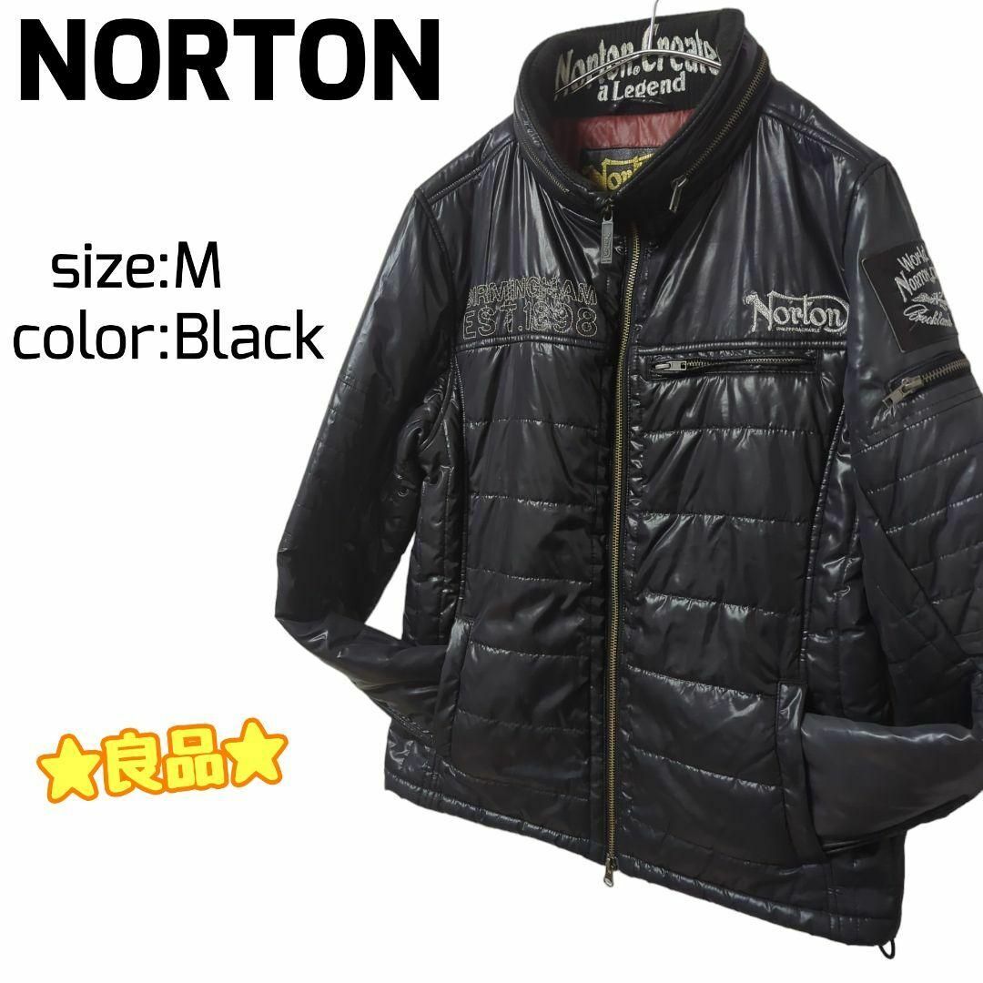 42cm身幅☆良品☆ NORTON ノートン シングルライダース中綿ジャケット M