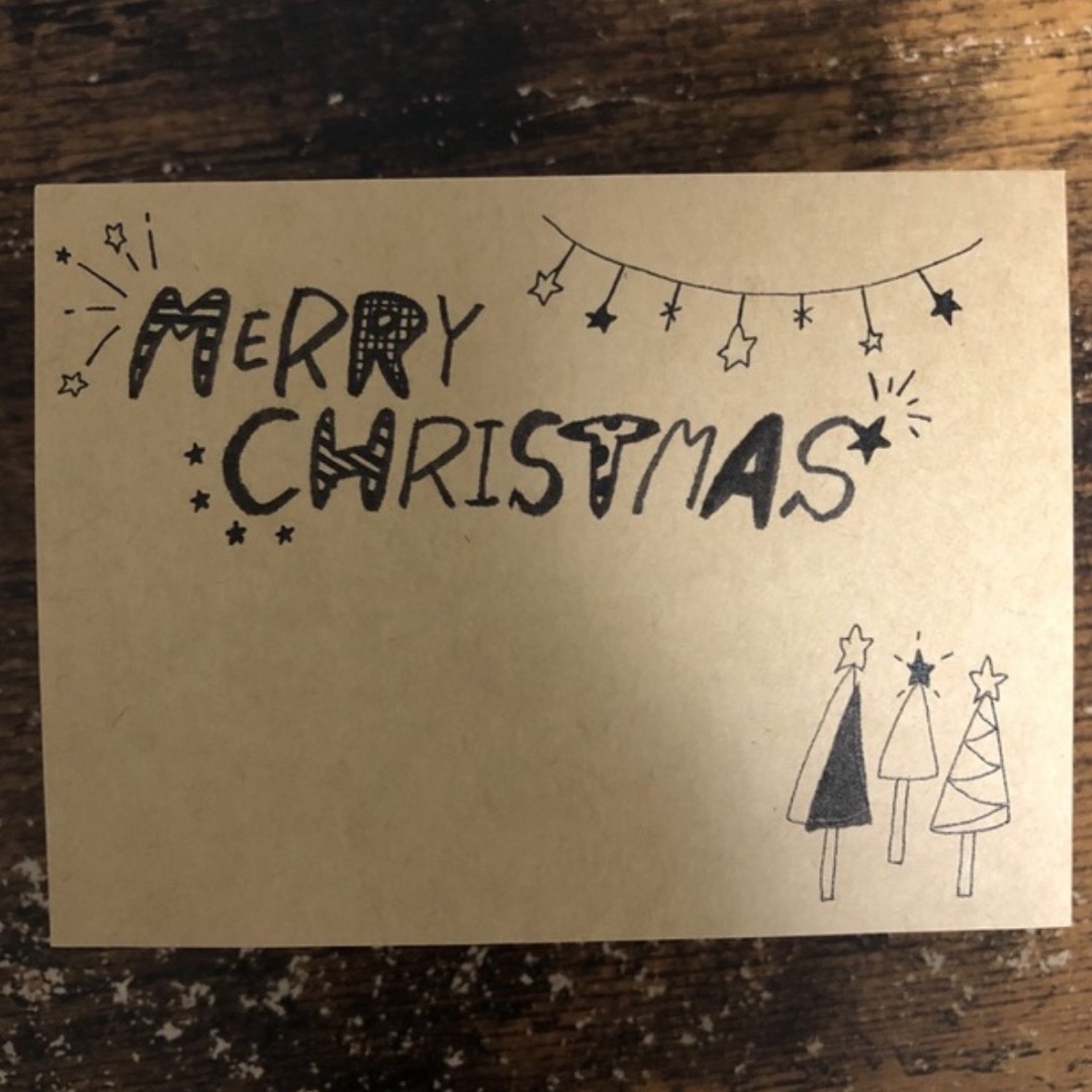 クリスマスカード　手書き エンタメ/ホビーのおもちゃ/ぬいぐるみ(キャラクターグッズ)の商品写真