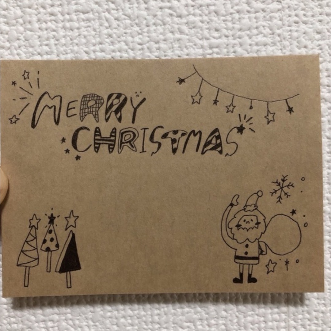 クリスマスカード　手書き エンタメ/ホビーのおもちゃ/ぬいぐるみ(キャラクターグッズ)の商品写真