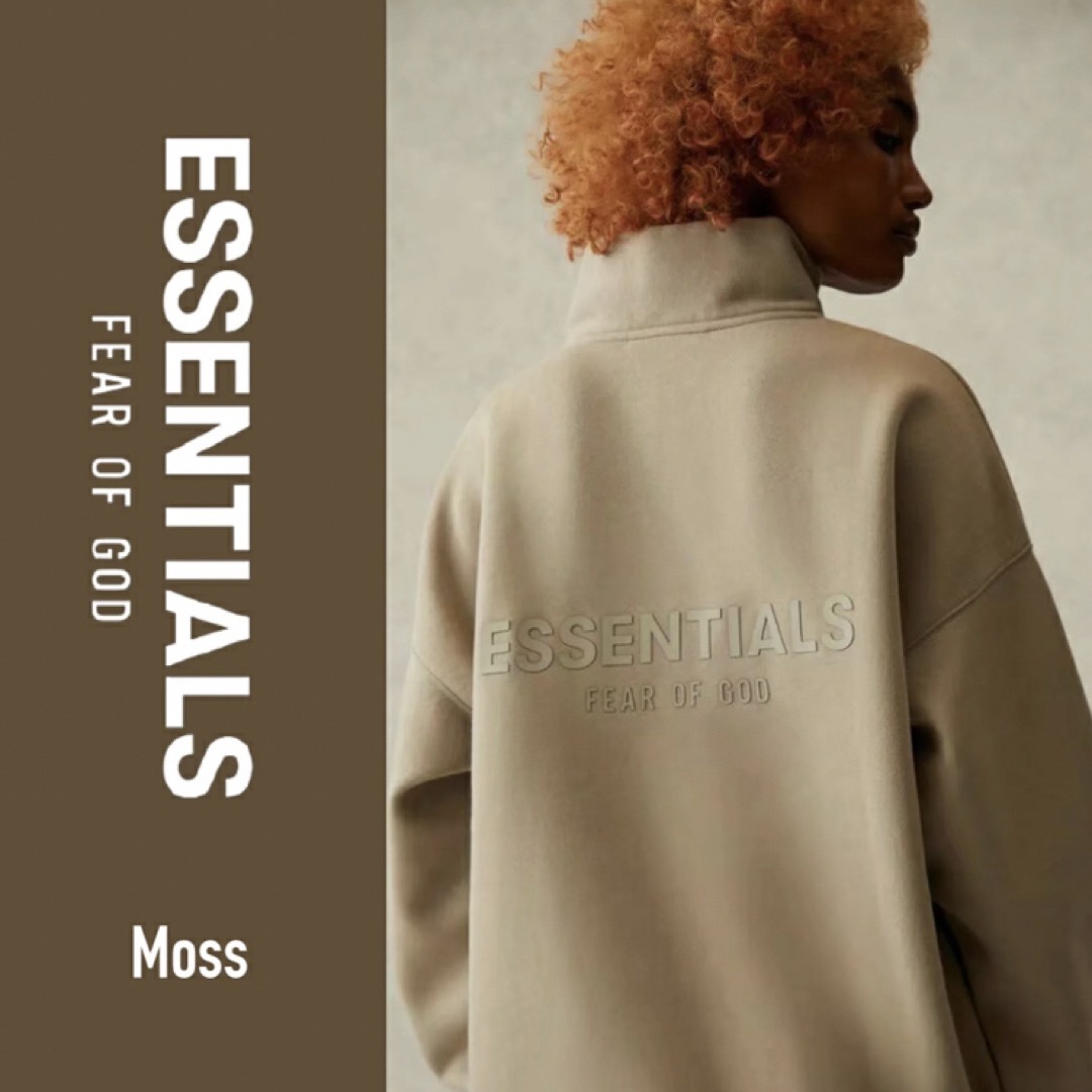 最新作FOG Essentials スウェット　ハーフジップ  Moss  L