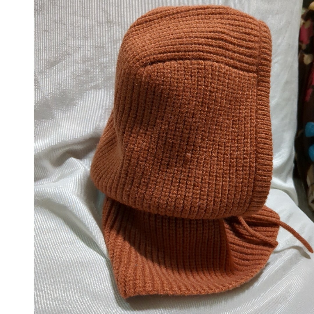 3COINS(スリーコインズ)の暖か 3coins ニット帽子 リブニットバラクラバ(未使用) レディースの帽子(ニット帽/ビーニー)の商品写真