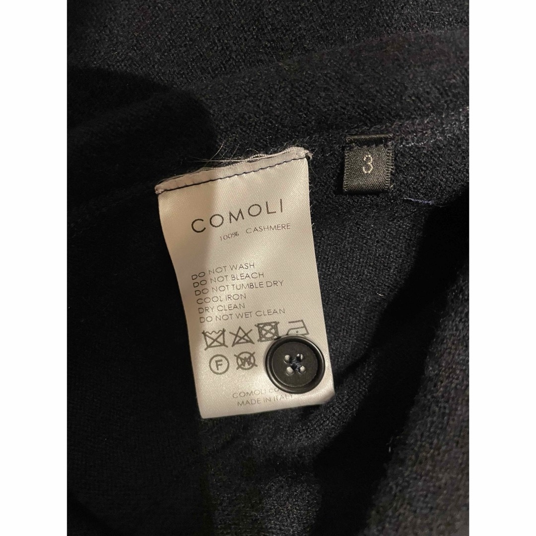 COMOLI(コモリ)のCOMOLI 21aw カシミヤスタンドカラーニットジャケット 3 ネイビー メンズのジャケット/アウター(ブルゾン)の商品写真