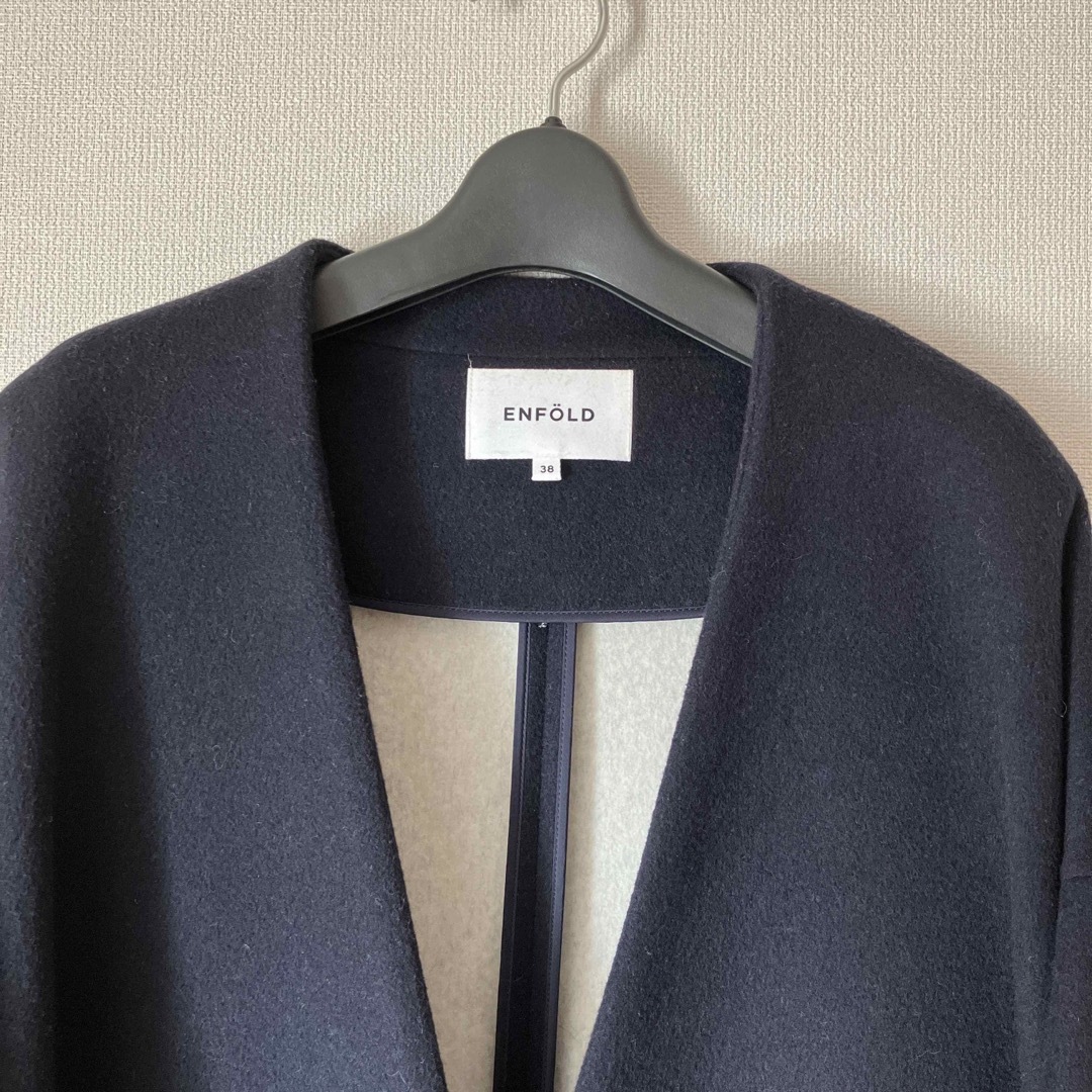 ENFOLD - 美品 ENFOLD エンフォルド ソフトリバー ノーカラーコートの