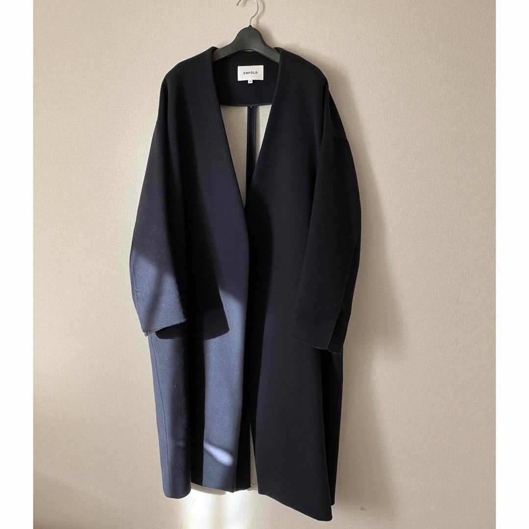 ENFOLD - 美品 ENFOLD エンフォルド ソフトリバー ノーカラーコートの