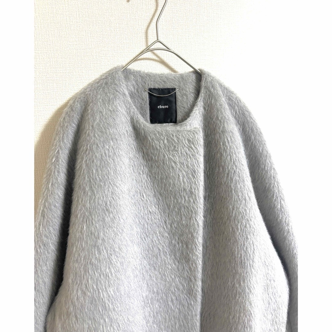 ebure - ebure アルパカ シャギー ショートコート 36 グレーの通販 by