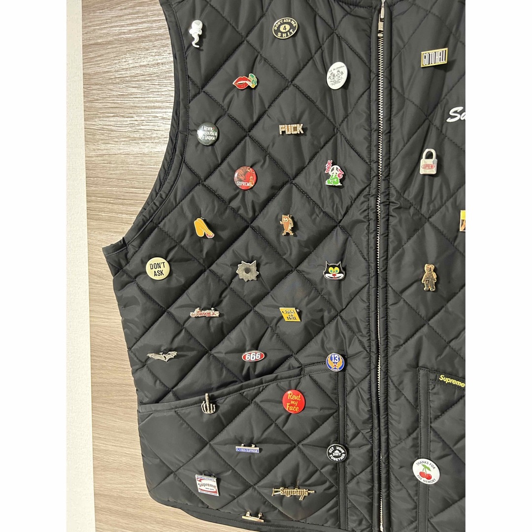 supreme pins quilted work vest L ピンズベスト