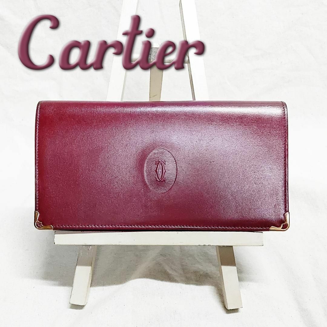 Cartier(カルティエ)の箱付き 良品 Cartier カルティエ がま口 折り財布 フラップ 小銭入れ レディースのファッション小物(財布)の商品写真