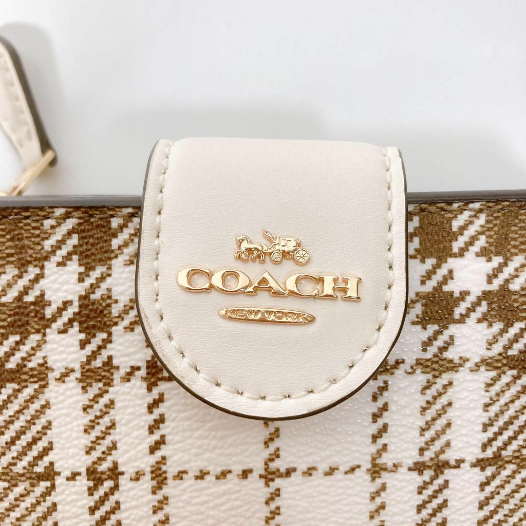 【新品】COACH コーチ 二つ折り財布 チェック柄 シグネチャー