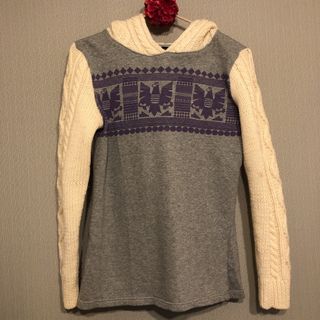 ローズバッド(ROSE BUD)の美品　ROSEBUD スウェット　異素材　切り替え　ローズバッド(トレーナー/スウェット)