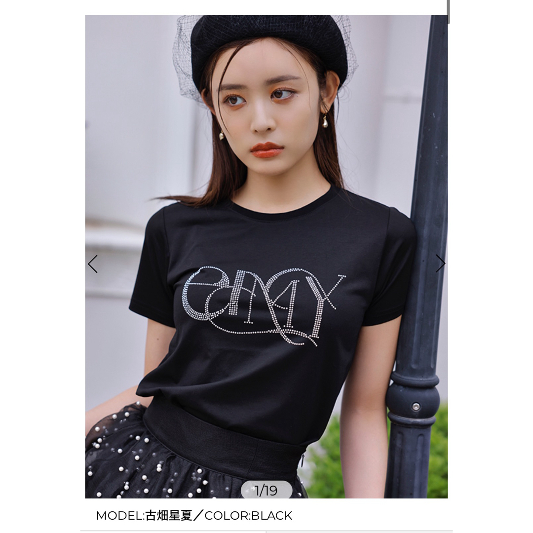 eimy istoire(エイミーイストワール)のeimyistoire ロゴパールTシャツ レディースのトップス(Tシャツ(半袖/袖なし))の商品写真