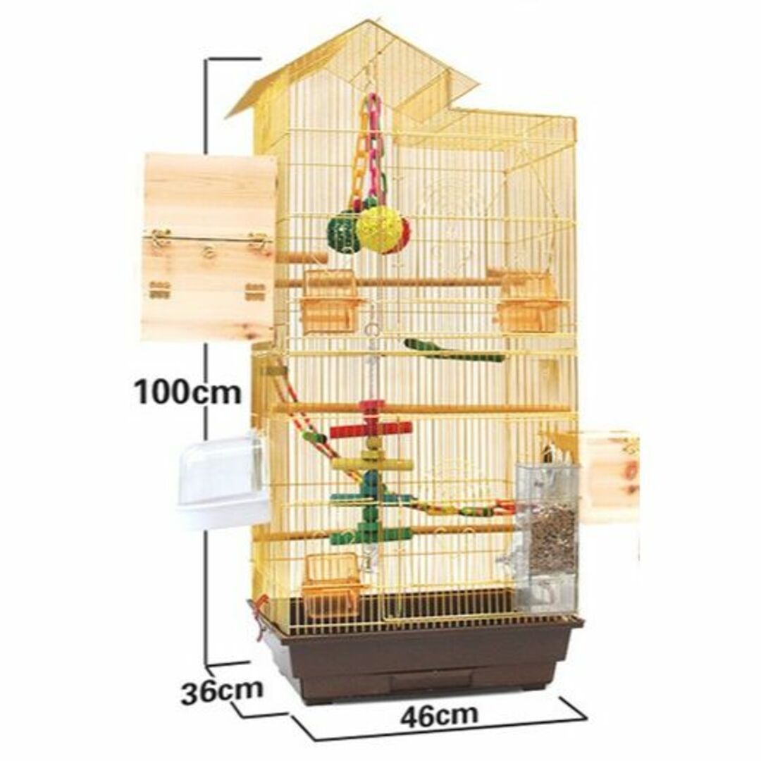 角屋根★大型バードゲージ（鳥小屋　鳥カゴ　鳥かご）金□ その他のペット用品(鳥)の商品写真