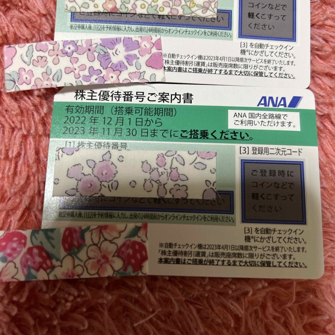 ANA(全日本空輸)(エーエヌエー(ゼンニッポンクウユ))のANA ana 株主優待券2枚 チケットの乗車券/交通券(航空券)の商品写真