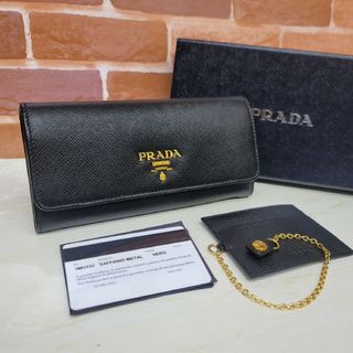 プラダ(PRADA)の新品未使用PRADA☆鑑定済☆サフィアーノ ブラック 黒 1MH132 財布(財布)