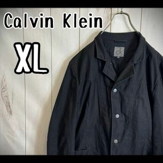 カルバンクライン(Calvin Klein)の【希少デザイン】　カルバンクライン　カバーオール　ブラック　ロゴボタン　XL(カバーオール)