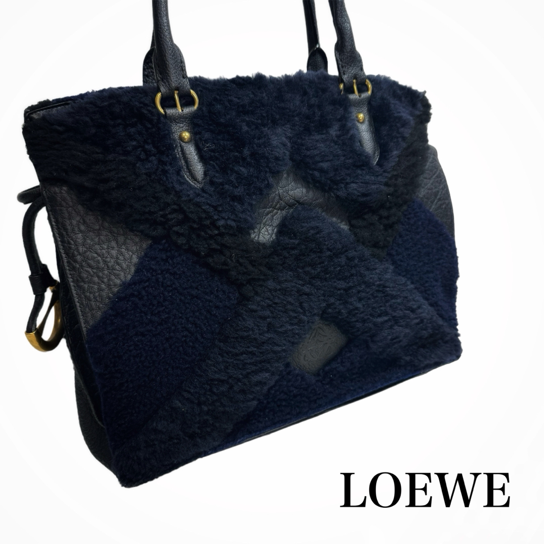 LOEWE - 美品✨LOEWE ロエベ ムートン トートバッグ ハンドバッグ
