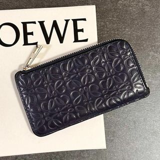 【極美品】現行モデル　LOEWE ロエベ　カードケース　アナグラム　グレー