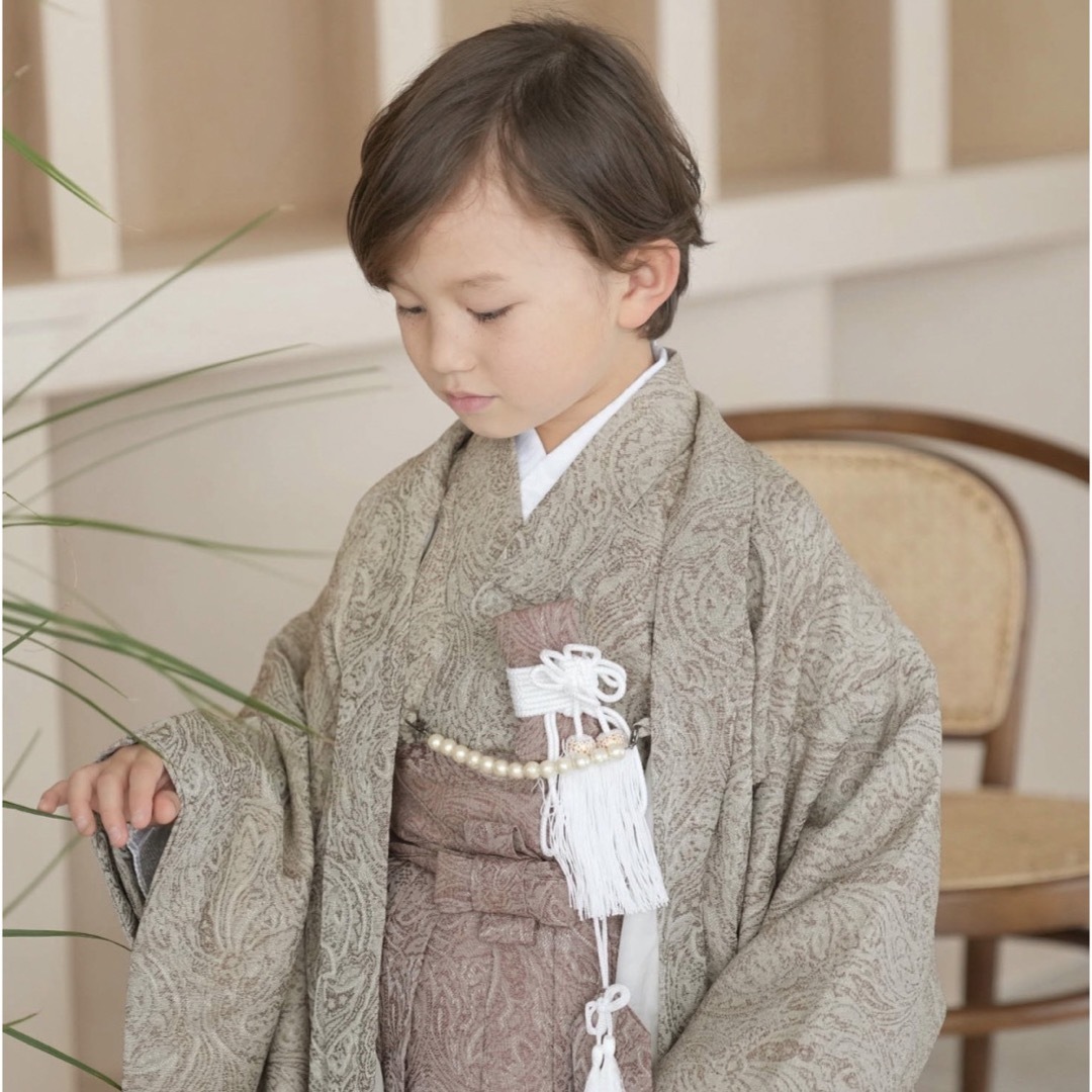 新品【ブラウン×くすみピンク】utatane 七五三 5歳 袴 男の子RUcham_七五三袴