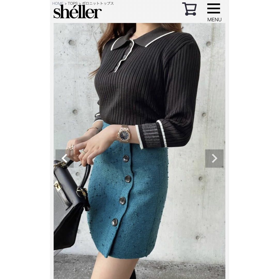 sheller ポロニットトップス レディースのトップス(ポロシャツ)の商品写真