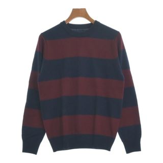 ビームスプラス(BEAMS PLUS)のBEAMS PLUS ニット・セーター S エンジx紺(ボーダー) 【古着】【中古】(ニット/セーター)