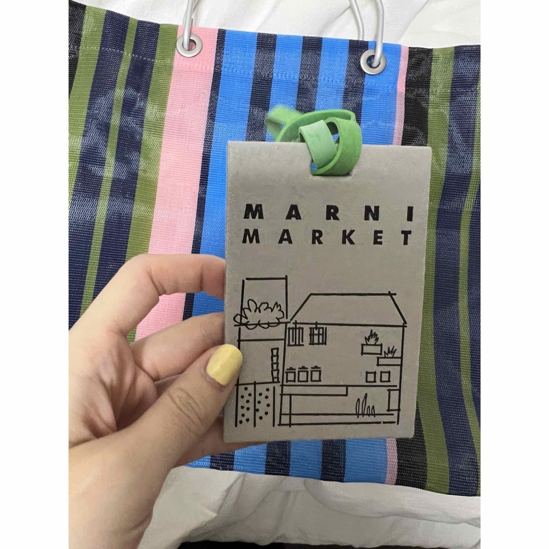 Marni(マルニ)のマルチカラーブルー MARNI MARKET STRIPE BAG レディースのバッグ(トートバッグ)の商品写真