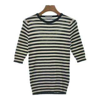 ジョンスメドレー(JOHN SMEDLEY)のJOHN SMEDLEY ニット・セーター S 白x紺(ボーダー) 【古着】【中古】(ニット/セーター)