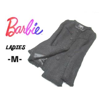 バービー(Barbie)のレディースM◇Barbie◇ノーカラーコート 黒(ロングコート)