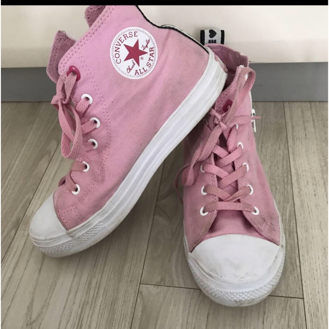 CONVERSE - コンバースオールスターハイカットハートパッチ23cmピンク