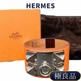 エルメス(Hermes)のエルメス レザー コリエドシアン ブレスレット オレンジ(ブレスレット/バングル)