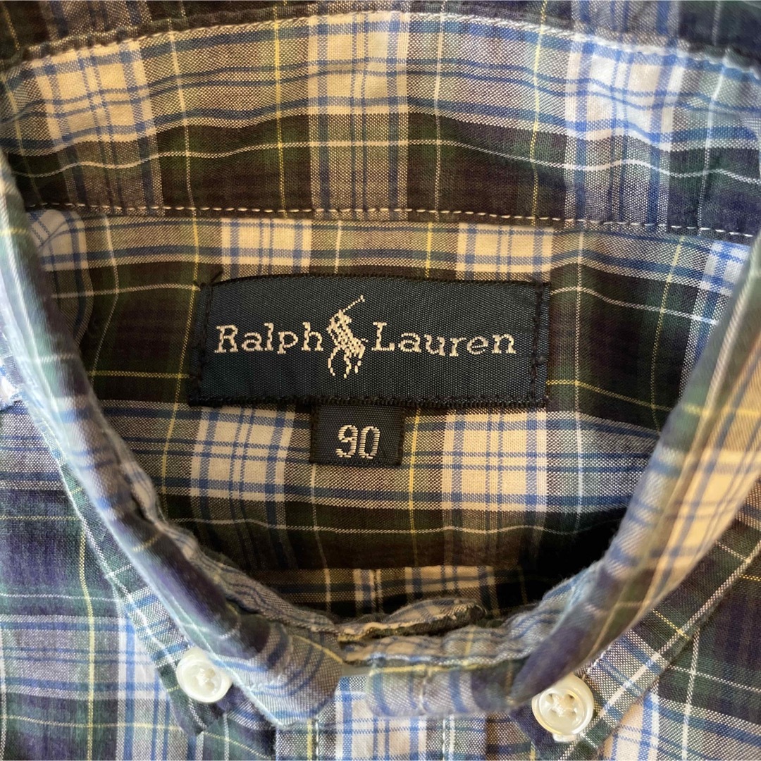 Ralph Lauren(ラルフローレン)のラルフローレン  グリーン系長袖チェックシャツ キッズ/ベビー/マタニティのキッズ服男の子用(90cm~)(ブラウス)の商品写真