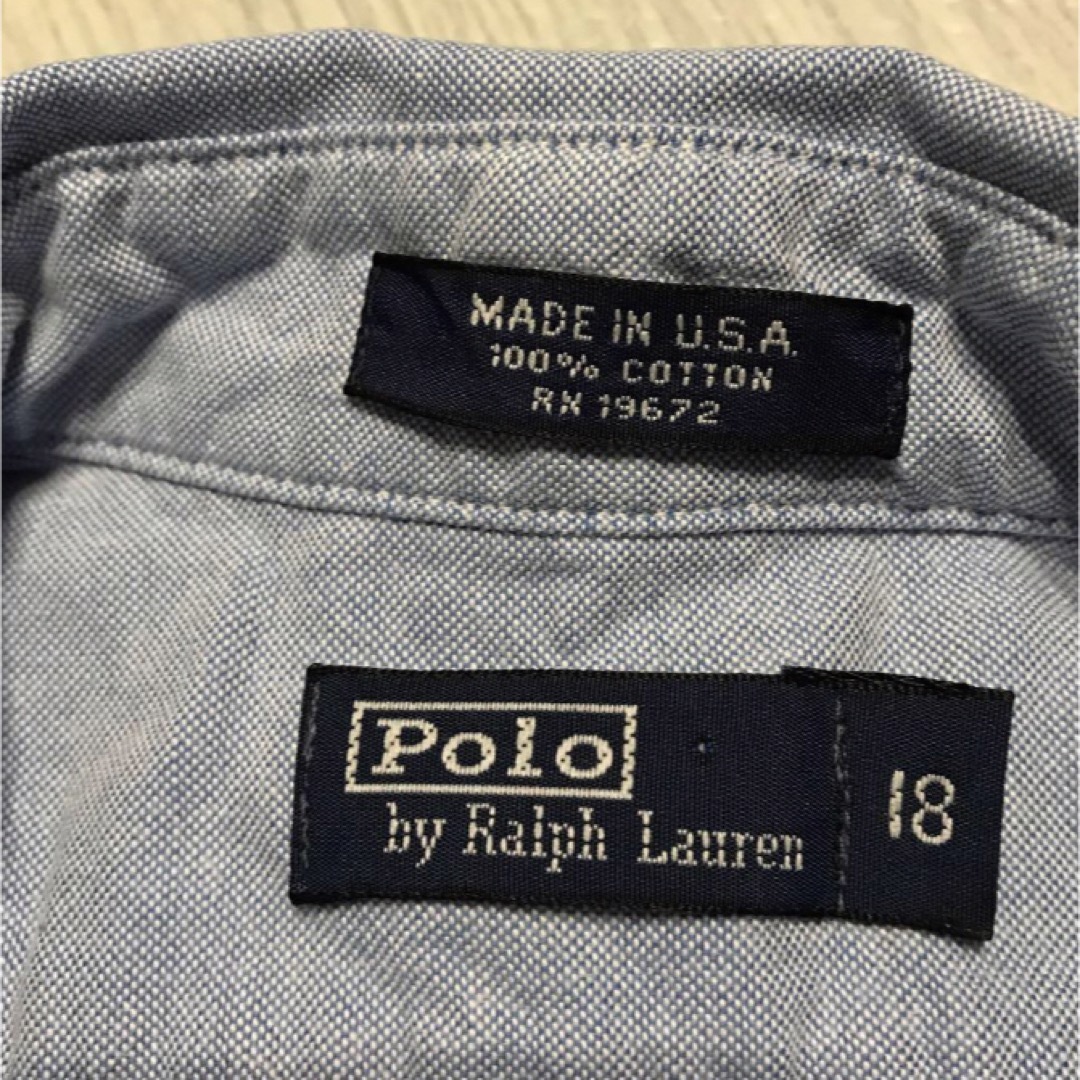 Ralph Lauren(ラルフローレン)のラルフローレン　ブルー　青　ボタンダウンシャツ　キッズUSA希少 キッズ/ベビー/マタニティのキッズ服男の子用(90cm~)(ブラウス)の商品写真