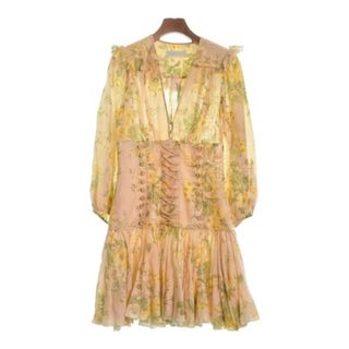 ZIMMERMANN ワンピース 1(S位) オレンジx緑x黄等(花柄) 【古着】【中古】(ひざ丈ワンピース)