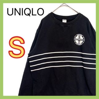 ユニクロ(UNIQLO)のUNIQLO ユニクロ トレーナー Sサイズ 黒 プリント (トレーナー/スウェット)