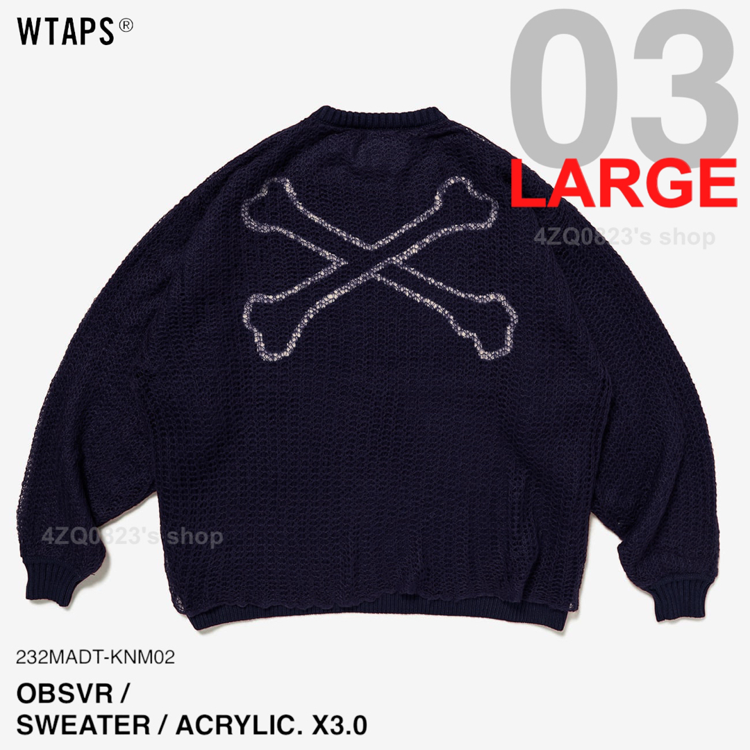 W)taps(ダブルタップス)のWTAPS OBSVR SWEATER ACRYLIC X3.0 L メンズのトップス(ニット/セーター)の商品写真