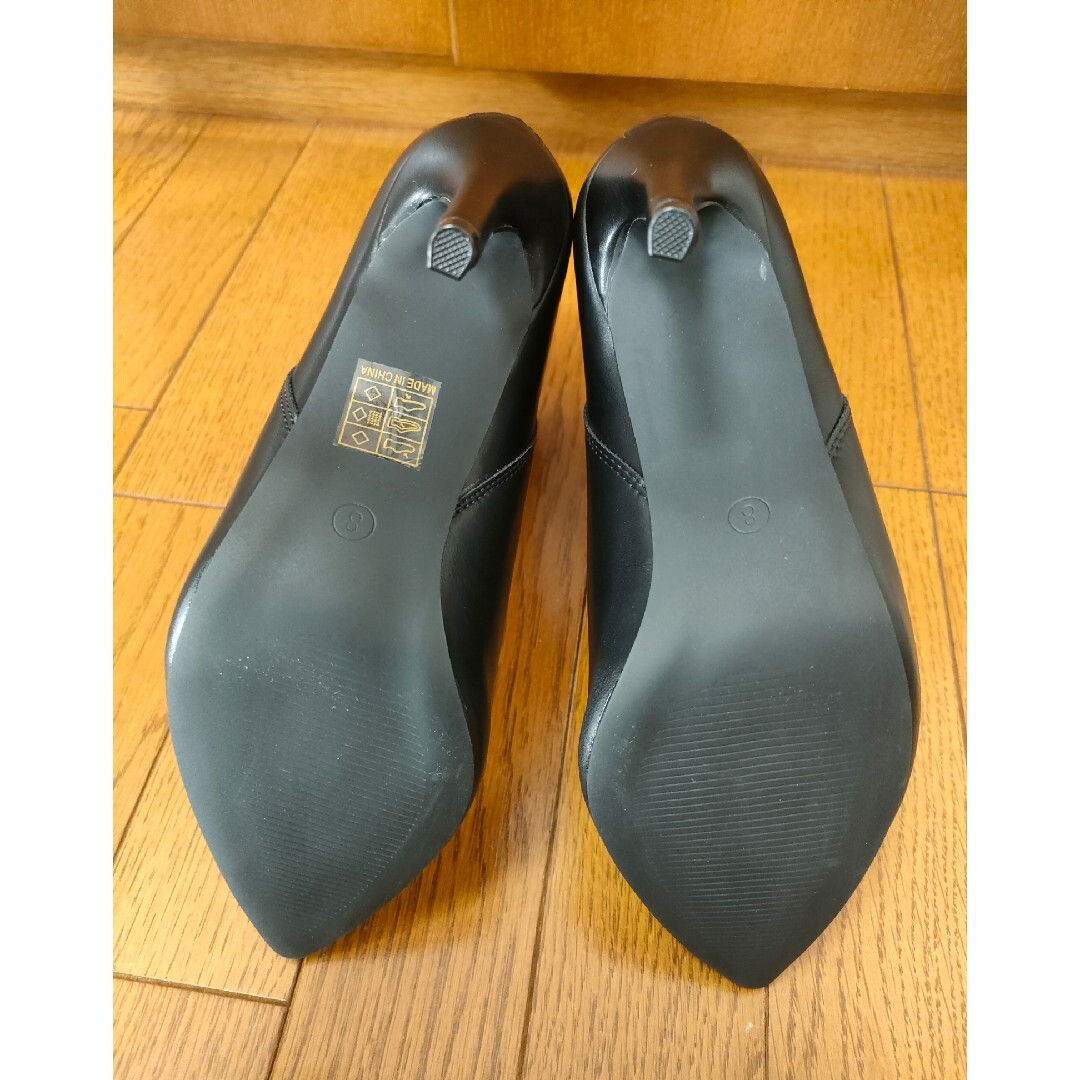 新品未使用 ピンヒール バックファスナー ショートブーツ 24.5cm ブラック レディースの靴/シューズ(ブーティ)の商品写真