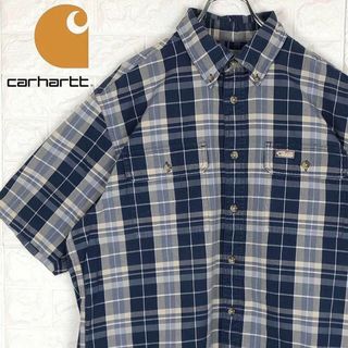 カーハート(carhartt)のカーハート マルチカラー 半袖チェックシャツ ボタンダウン 綿100% ゆるだぼ(シャツ)