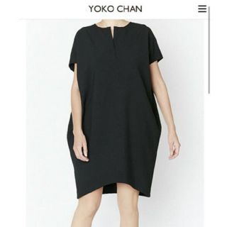 YOKO CHAN フリル クルーネック 長袖 ブラックフォーマルワンピース