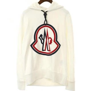 モンクレール(MONCLER)の★希少★MONCLER パーカー Ｍ　スウェット モンクレール ホワイト ロゴ(パーカー)