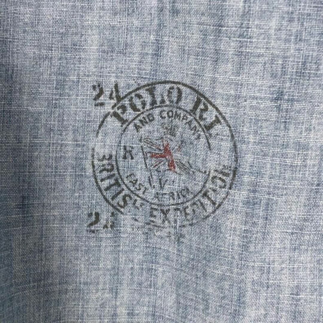 Ralph Lauren(ラルフローレン)のラルフローレン 刺繍ロゴワッペン 長袖デニムシャツ アメカジ胸ポケット綿100％ メンズのトップス(シャツ)の商品写真