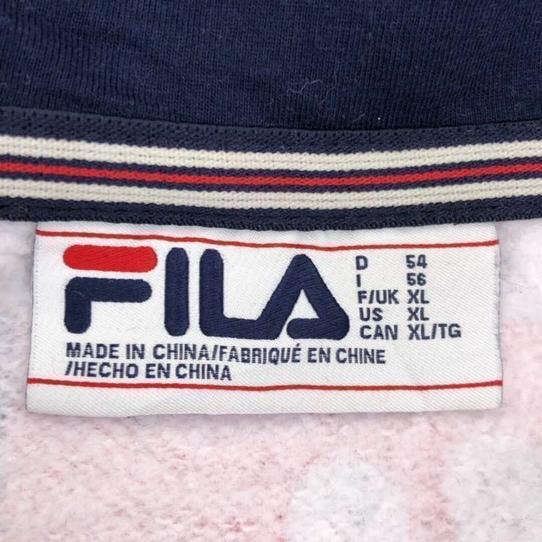 FILA(フィラ)のフィラ 総柄ロゴ バイカラーパーカー ビッグサイズ 裏起毛スウェット フルジップ メンズのトップス(パーカー)の商品写真