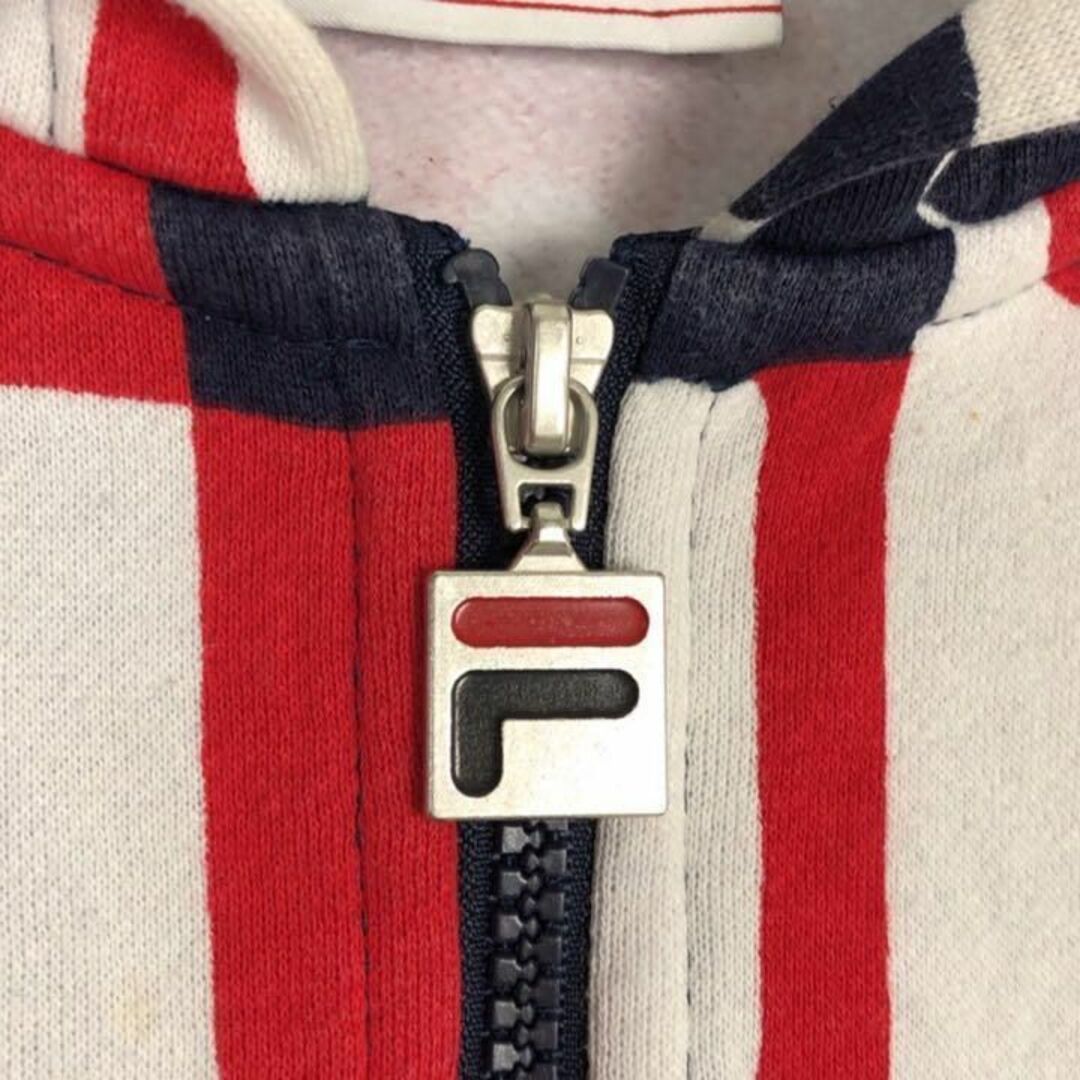 FILA(フィラ)のフィラ 総柄ロゴ バイカラーパーカー ビッグサイズ 裏起毛スウェット フルジップ メンズのトップス(パーカー)の商品写真