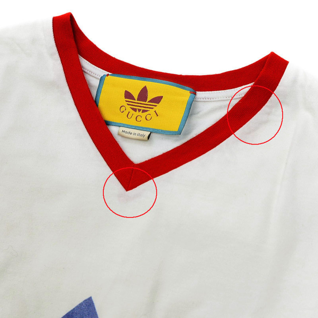 Gucci(グッチ)のグッチ ×アディダス Tシャツ ショート丈 ロゴ ホワイト レディース Sサイズ レディースのトップス(Tシャツ(半袖/袖なし))の商品写真